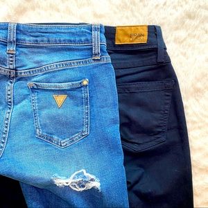Fran Denim Dark Jeans +Guess Stretchy Denim Shorts